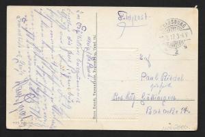 GERMANY Stamps on Postcard Occupied Areas Used Feldpost c1917