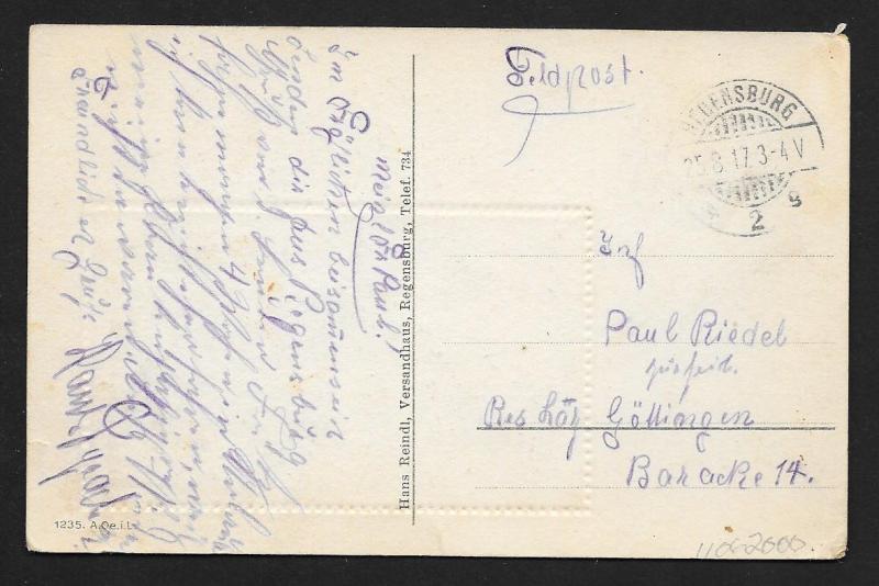 GERMANY Stamps on Postcard Occupied Areas Used Feldpost c1917