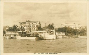 Florida Water Front 1920s Yacht RPPC Photo Postcard 13057
