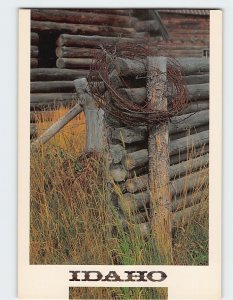 Postcard Log fences and homesteads, Idaho