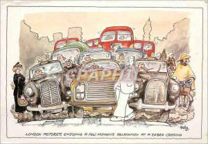 Postcard Modern London Motorists Enjoying A Few moments of relaxation at a Ze...