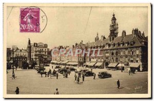 Old Postcard Lille Grand Place and Bourse Automobile & # 39ancienne