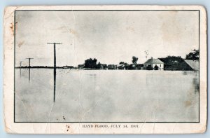 Hays Kansas KS Postcard Hays Flood Disaster Exterior View  1908 Vintage Antique
