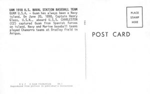 Naval Station Baseball Team Guam 1918 USA Unused 