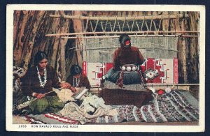 Navajo Women Weaving Rugs Unused c1930s