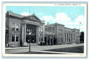 1932 U.S Veteran Hospital Building Street View Dwight Illinois IL Postcard