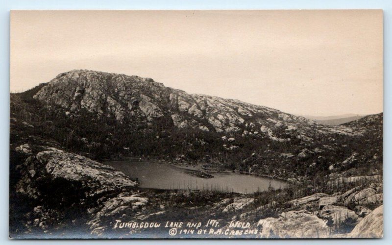 RPPC WELD, ME Maine ~ TUMBLEDOWN LAKE & Mt. Weld c1910s Franklin County Postcard