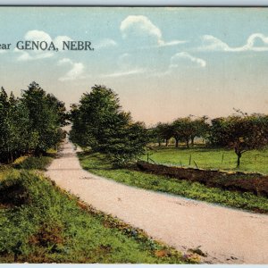 c1910s Genoa Nebr Scene Roadside Street Road Trail Nature Path Farm Land NE A198