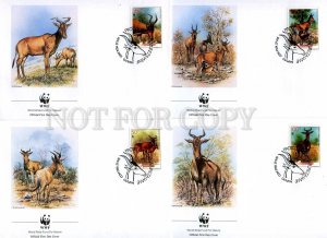 239814 Mozambique WWF antelope 1991 year set of 4 FDC