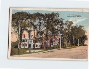 Postcard Public Library, Ellsworth, Maine