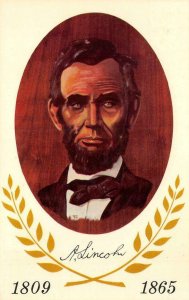 ABRAHAM LINCOLN 1809-1865 US President c1960s Chrome Vintage Postcard