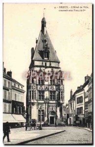 Old Postcard Dreux L & # 39Hotel Town Built Under Francois 1er