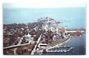 Postcard Stonington Borough Stonington Connecticut Aerial View