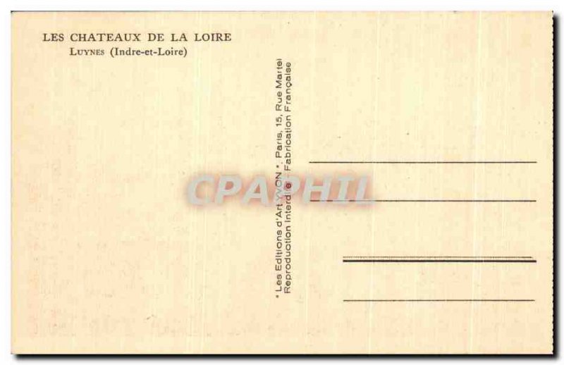 Old Postcard Les Chateaux De La Loire Luynes