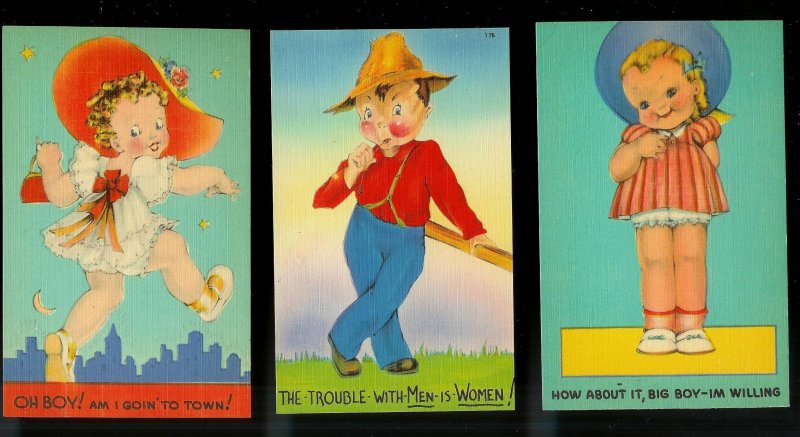 Comic Humor Postcards (44) ALL different ALL MINT Unused C1930s/1940s