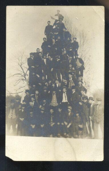 RPPC FARIBAULT MINNESOTA UNIVERSITY HUMAN PYRAMID REAL PHOTO POSTCARD 1907