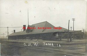 Depot, Iowa, Tama, RPPC, Chicago & Northwestern Railroad Station