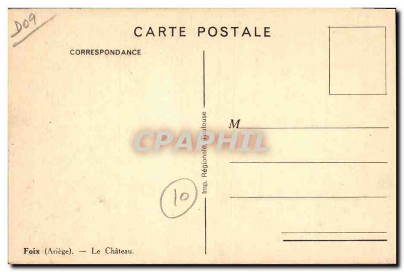 Old Postcard Chateau Foix