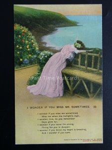 WW1 I WONDER IF YOU MISS ME SOMETIMES Bamforth Song Cards set of 3 No 4628 1/2/3