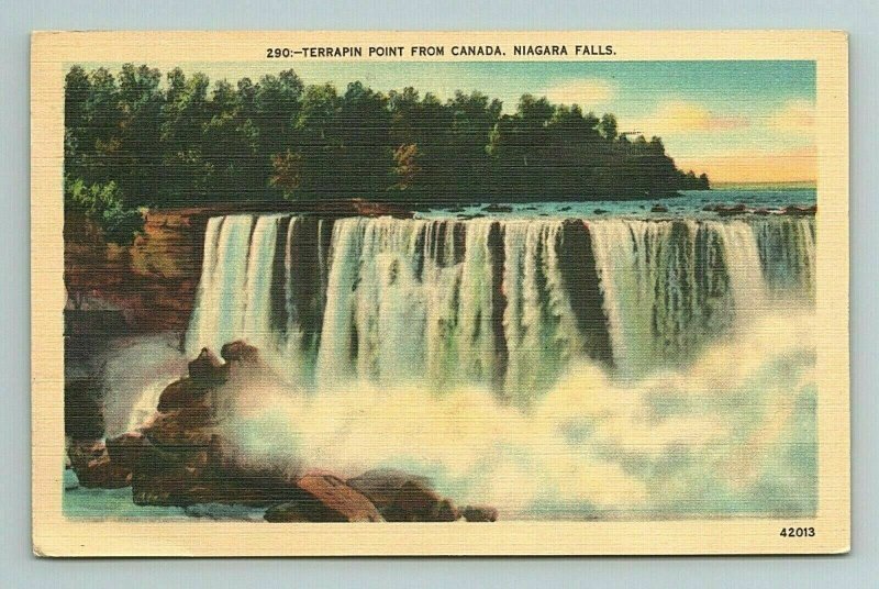 Terrapin Point from Canada Niagara Falls New York NY Postcard