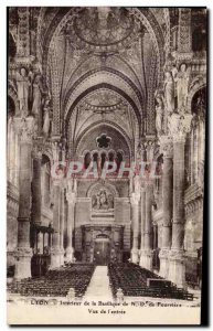 Old Postcard Lyon Interior of Basillique Fourviere View L & # 39entree