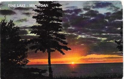 US Unused. Sunset at Pine Lake, Michigan. Beautiful.