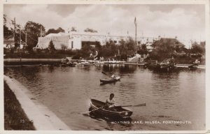 Rowing Boats at the Boating Lake Hilsea Hampshire Postcard