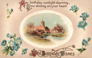 Vintage Postcard 1910's Birthday Wishes May birthday Sunlight Shining Greetings