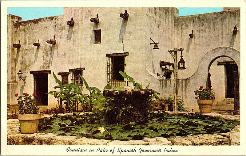 Fountain Patio Spanish Governor's Palace San Antonio Texas Standard View Card 