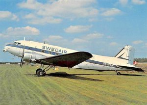 Airline Postcards     SWEDAIR DC-3 SE-BSM  NR 30