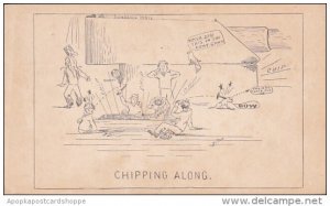 Humour Chipping Along Gunner's Mate Signed Strom