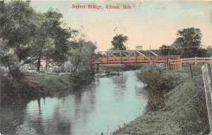 H60/ Albion Nebraska Postcard c1910 Beaver Bridge Creek 140