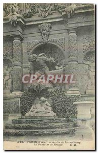 Old Postcard Paris Luxembourg Gardens Medici Fountain