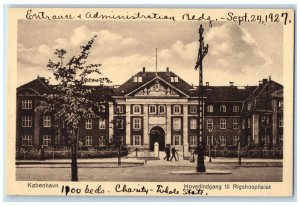 1927 Administration Main Entrance to Rigshospitalet Copenhagen Denmark Postcard