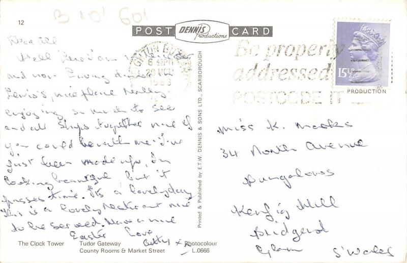 B101601 leicester the clock tower  uk 14x9cm