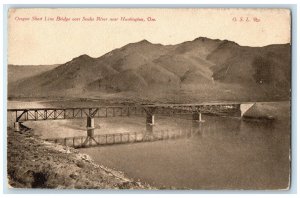 c1905 Oregon Short Line Bridge Snake River Huntington Oregon OR Vintage Postcard