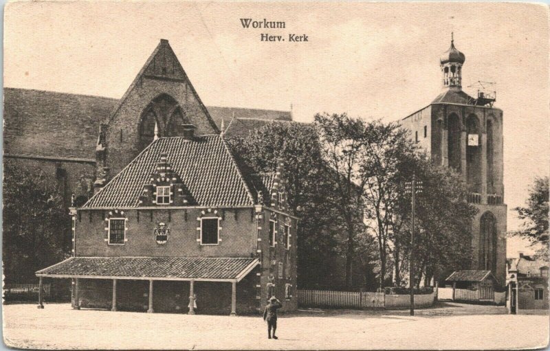 Netherlands Workum Hervormde Kerk Vintage Postcard 04.08