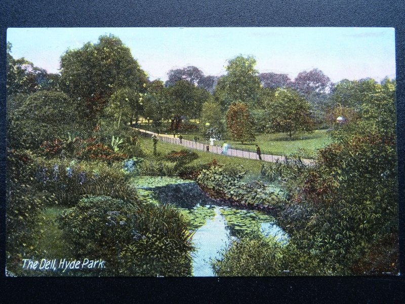 London Parks THE DELL, HYDE PARK - Old Postcard by J.W.B. 307
