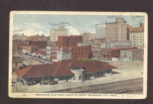 OKLAHOMA CITY OKLAHOMA SANTA FE RAILROAD DEPOT TRAIN STATION POSTCARD