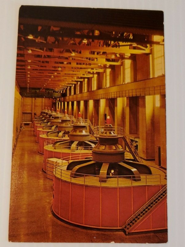 Vintage Postcard Hoover Dam giant generators California Arizona Nevada 1989