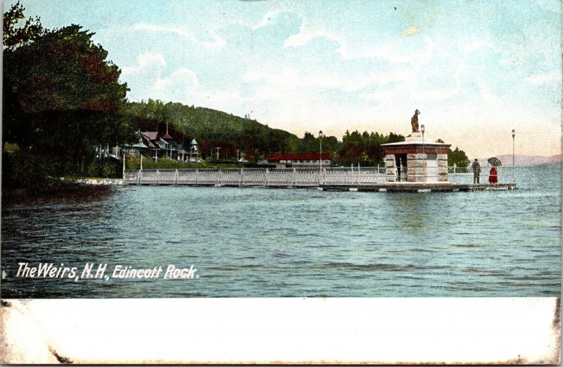 Weirs New Hampshire Edincott Rock NH Antique Postcard UDB UNP Unused Germany 