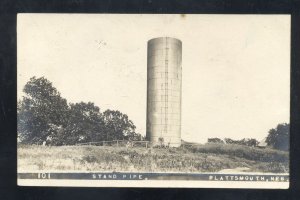 RPPC PLATTSMOUTH NEBRASKA STAND PIPE WATER TOWER REAL PHOTO POSTCARD