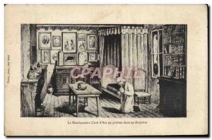 Old Postcard Blessed Cure d & # 39Ars in prayer in his room