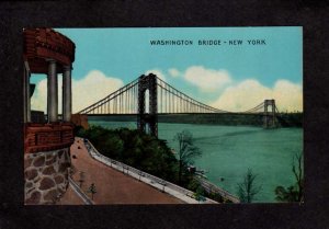 NYC View George Washington Bridge Manhattan New York City Postcard NY