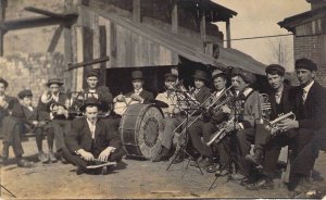 RPPC, Real Photo, Gem City Band, Incl Gem City Drum, Quincy, IL,Old Post Card