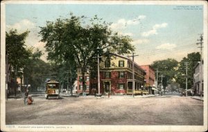Laconia New Hampshire NH Trolley Streetcar Detroit Pub c1910 Vintage Postcard