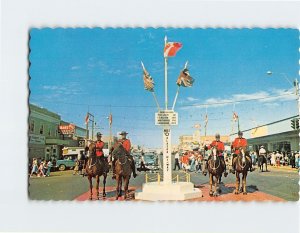 Postcard Main Street milepost, Dawson Creek, Canada