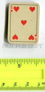 428102 Five Hearts Vintage Miniature playing card