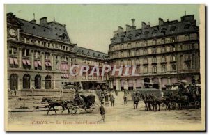 Paris - 8 - Gare Saint Lazare - horse - horse - Old Postcard