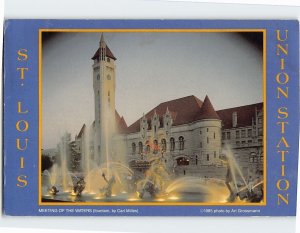 Postcard Union Station & Milles Fountain St. Louis Missouri USA